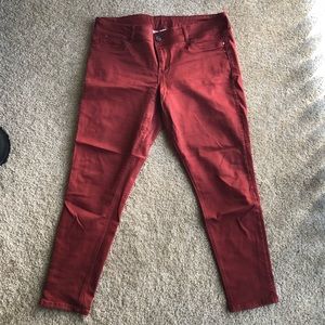 Maurices burgundy skinny jeggings